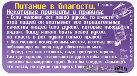 Аудиозапись: О. Г. Торсунов о Питании с позиции Вед.